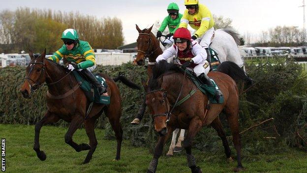 Katie Walsh rides Seabass during the 2012 Grand National