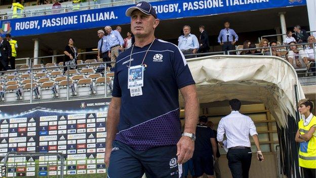 Vern Cotter emerges from the tunnel at Stadio Olimpico in Turin