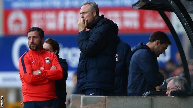 Mark Venus had Nicky Eaden, newly promoted to first-team coach, alongside him at Vale Park on Saturday