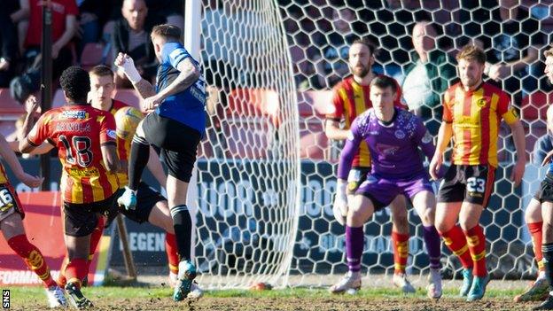 Andy Ryan scores for Hamilton against Partick Thistle