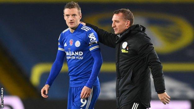 Jamie Vardy and Brendan Rodgers