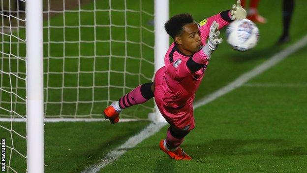 Joe Wollacott playing for Forest Green Rovers