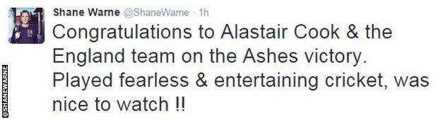 Shane Warne tweet