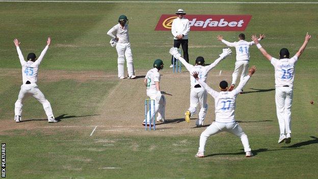 Archie Lenham takes a wicket