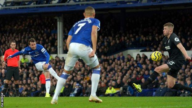 Bernard takes a shot at Brighton's goal