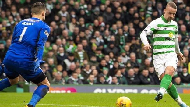 Leigh Griffiths scored a hat-trick as Celtic hammered St Mirren 5-0 in their final game before the coronavirus-enforced shutdown