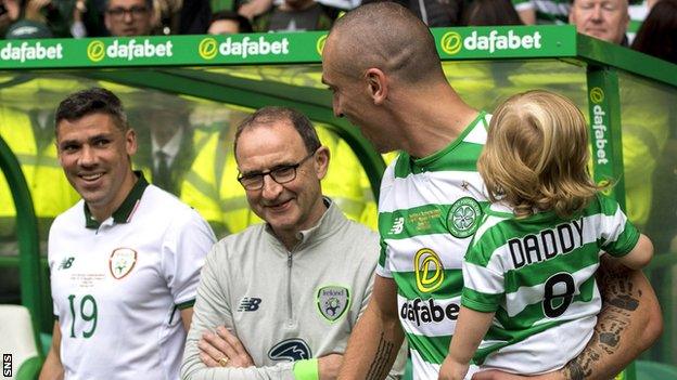 Martin O'Neill next to Scott Brown