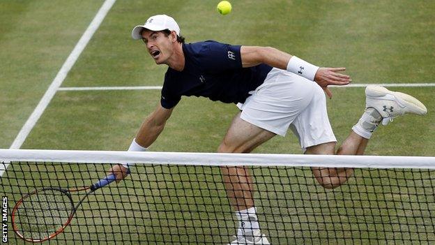 Andy Murray in action in the Davis Cup