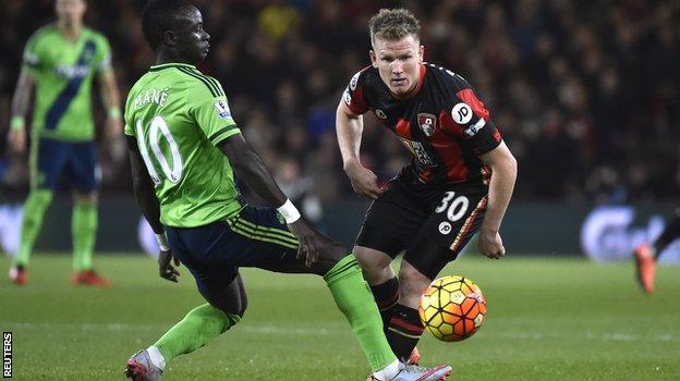 Southampton forward Sadio Mane (left) and Bournemouth midfielder Matt Ritchie