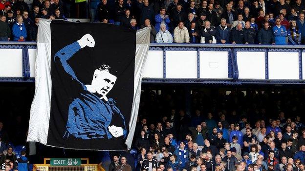 Everton fans displayed a banner to show their support for Barkley