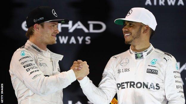 Nico Rosberg (left) and Lewis Hamilton