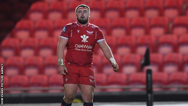 Scarlets prop Wyn Jones made his Wales debut against Tonga in June 2017