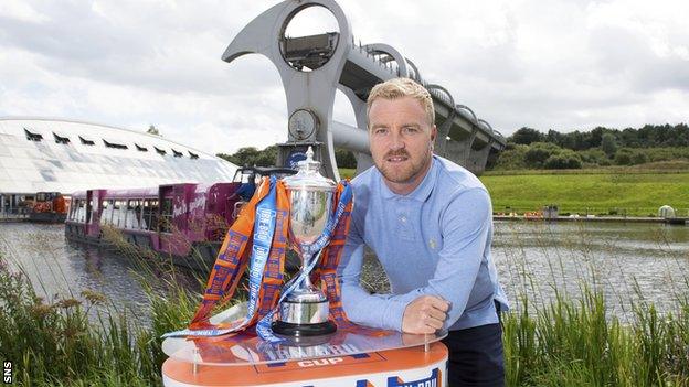 Albion Rovers manager Brian Kerr with the Scottish Challenge Cup