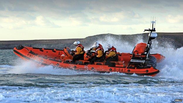 Trearddur Bay inshore Atlantic class lifeboat