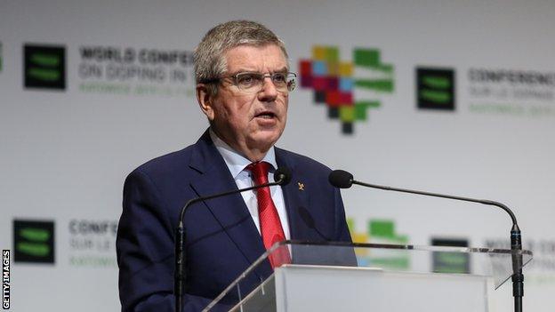 IOC president Thomas Bach was speaking at a news conference on Wednesday