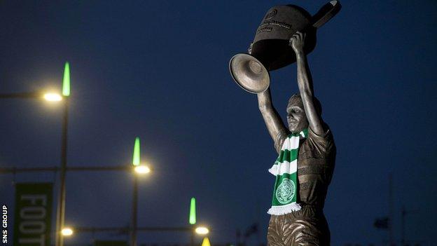 Fans gathered at the statue of Billy McNeill to pay their respects