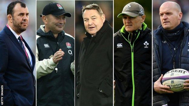 Michael Cheika, Eddie Jones, Steve Hansen, Joe Schmidt and Gregor Townsend