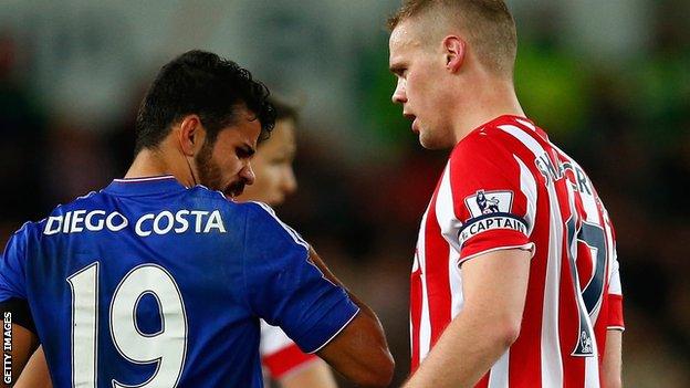 Diego Costa and Ryan Shawcross