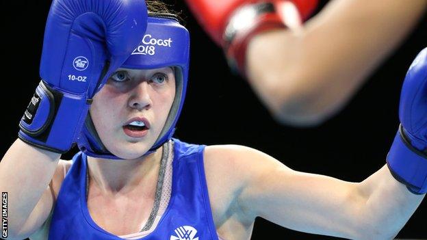 Scotland's Vicky Glover lost her featherweight quarter-final