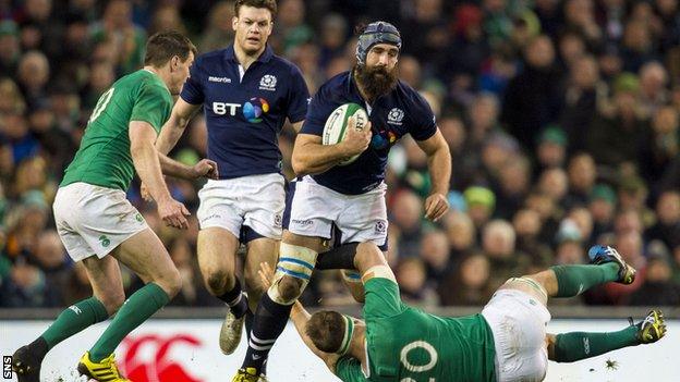 Josh Strauss in action against Ireland