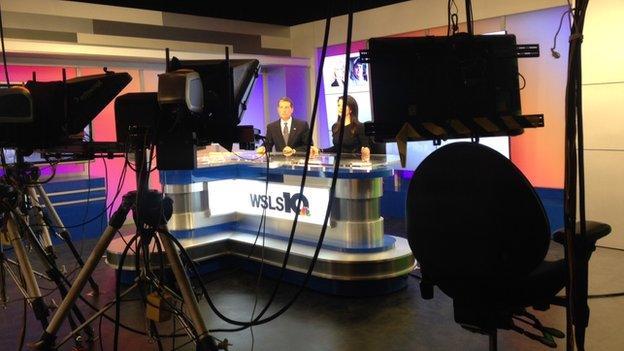 WSLS' John Carlin in a Roanoke studio