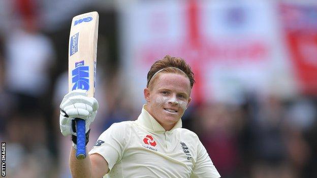 Ollie Pope celebrates his century against South Africa