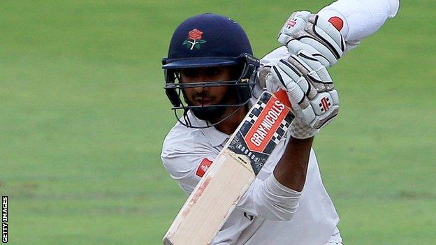 Haseeb Hameed batting for Lancashire