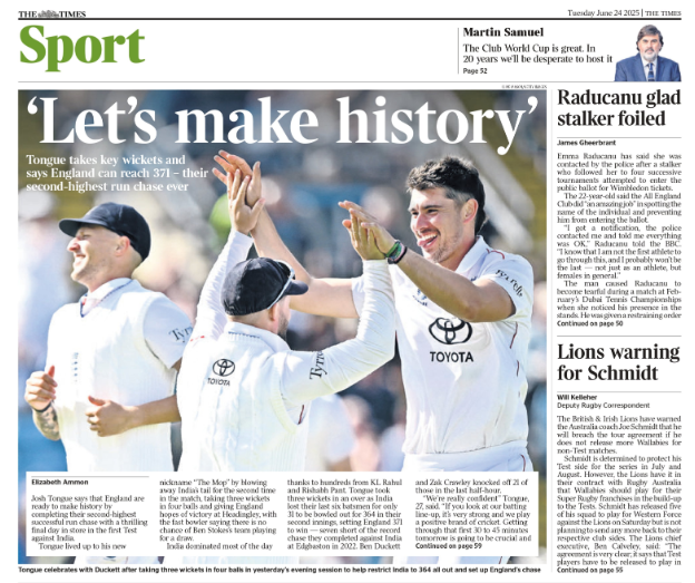 Times back page