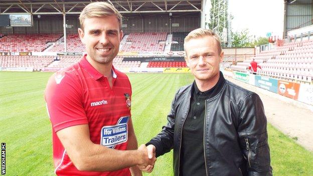 Kevin Roberts and Wrexham manager Dean Keates