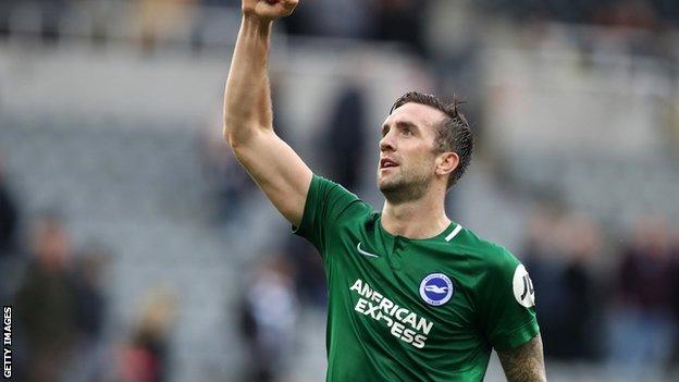 Shane Duffy celebrates a Brighton win