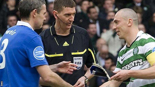 Weir captained Rangers against current skipper Brown's Celtic