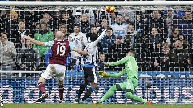 Georginio Wijnaldum scores his ninth goal of the season for Newcastle