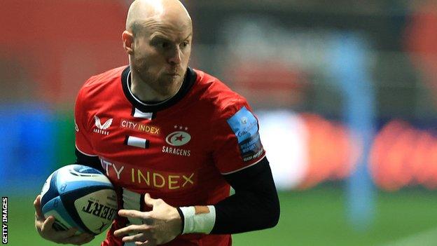 Joe Simpson in action for Saracens against Bristol