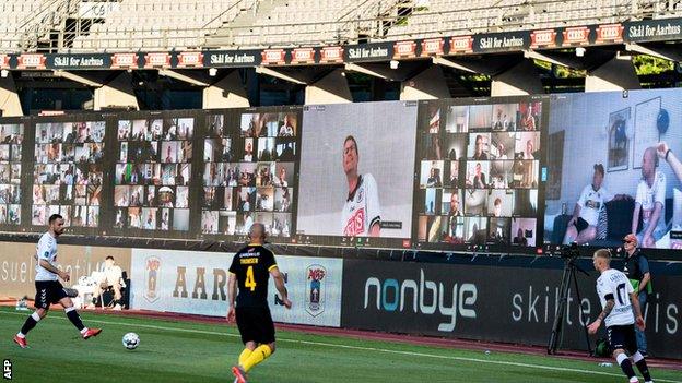 Fans watching game on Zoom