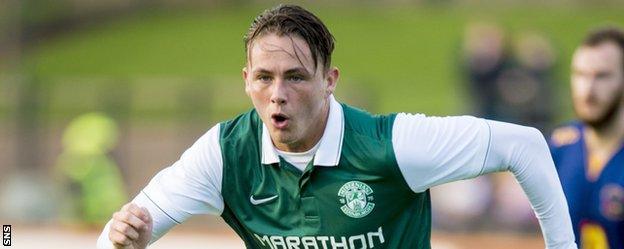 Scott Allan in action for Hibs