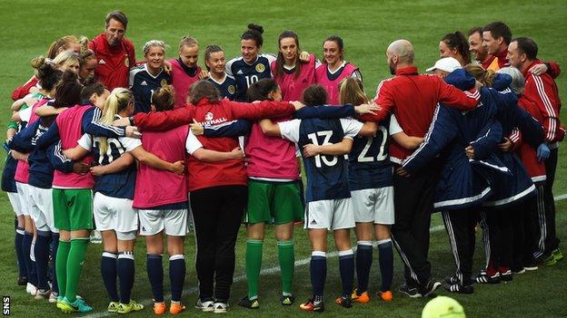 The Scotland team following the win over Romania