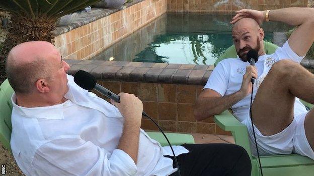 Tyson Fury speaks to BBC Radio 5 Live's Steve Bunce