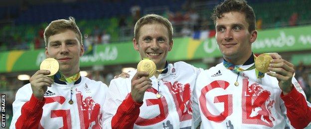 Philip Hindes, Jason Kenny and Callum Skinner