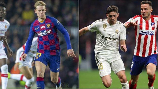 Barcelona's Frenkie de Jong & Real Madrid's Fede Valverde