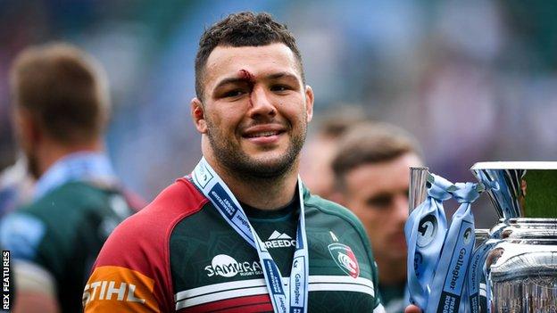 Ellis Genge after Leicester's Premiership title win