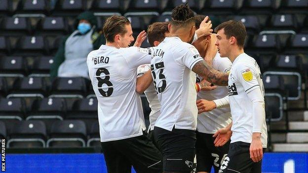 Derby top scorer Colin Kazim-Richards notched his second in as many games - but his first home goal since 16 December