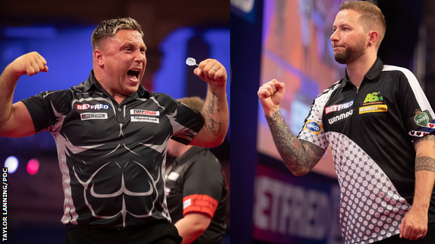 Gerwyn Price and Danny Noppert celebrating