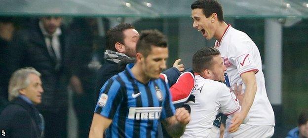 Kevin Lasagna's leveller helped Carpi earn a memorable draw at Inter Milan