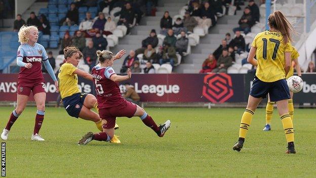 Katie McCabe fired Arsenal ahead after just 15 minutes at West Ham
