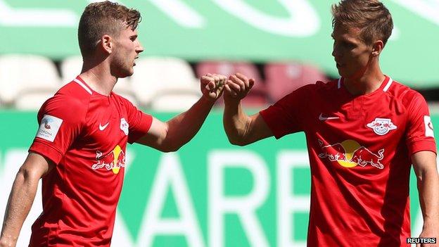 Timo Werner celebrates after scoring