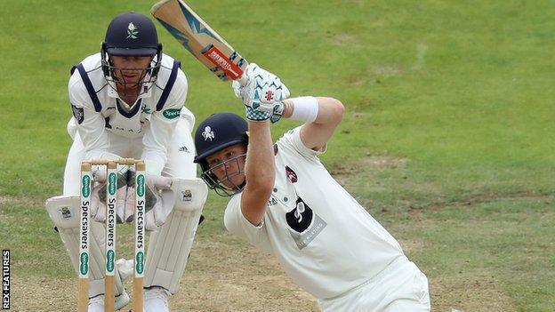 Sam Billings on his way to his second century against Yorkshire