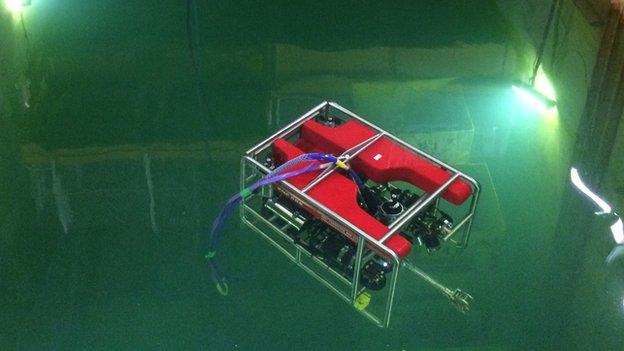 Robot in water tank