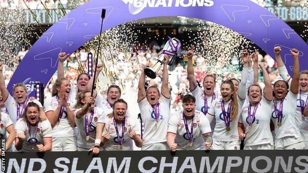 England celebrate their Grand Slam success