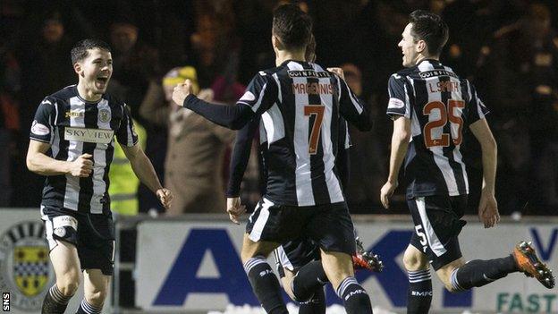 St Mirren celebrate