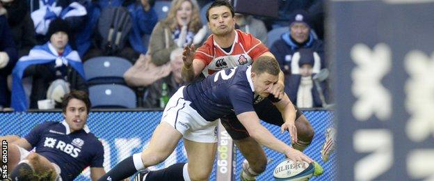 Duncan Weir was a try-scorer when Scotland last played Japan